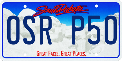 SD license plate 0SRP50