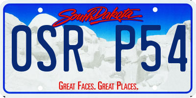 SD license plate 0SRP54