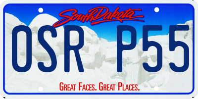 SD license plate 0SRP55