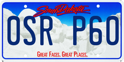 SD license plate 0SRP60