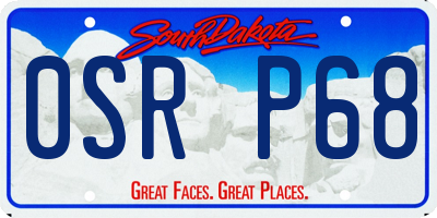 SD license plate 0SRP68