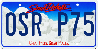 SD license plate 0SRP75