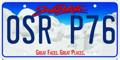 SD license plate 0SRP76