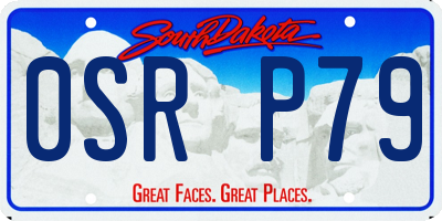 SD license plate 0SRP79