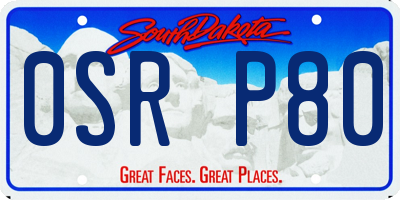 SD license plate 0SRP80