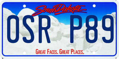 SD license plate 0SRP89