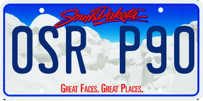 SD license plate 0SRP90