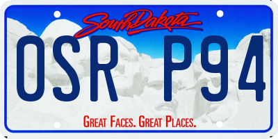 SD license plate 0SRP94