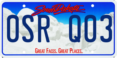 SD license plate 0SRQ03
