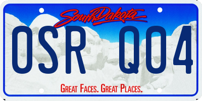 SD license plate 0SRQ04