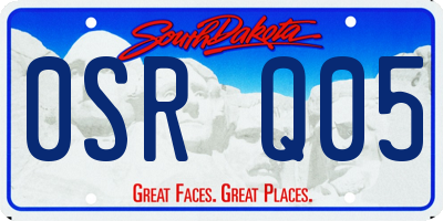 SD license plate 0SRQ05