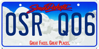SD license plate 0SRQ06