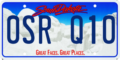 SD license plate 0SRQ10