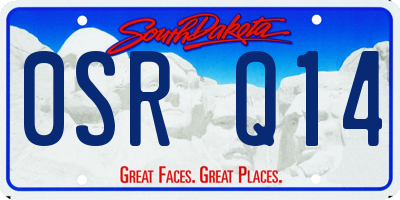 SD license plate 0SRQ14