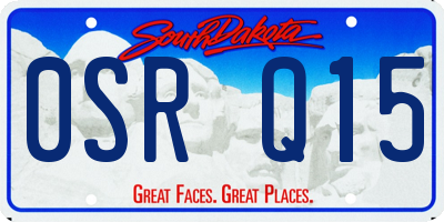 SD license plate 0SRQ15