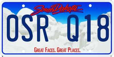 SD license plate 0SRQ18