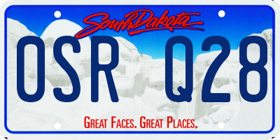 SD license plate 0SRQ28