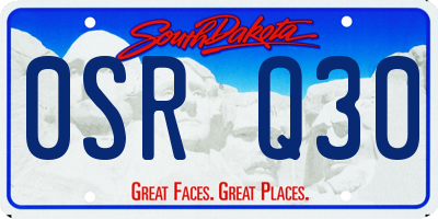 SD license plate 0SRQ30
