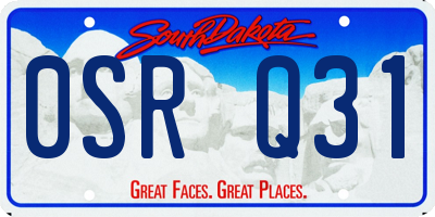 SD license plate 0SRQ31