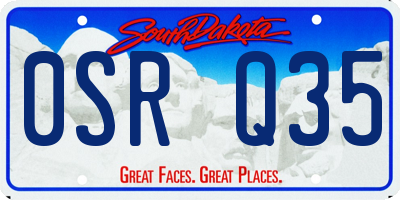 SD license plate 0SRQ35