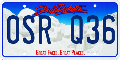 SD license plate 0SRQ36