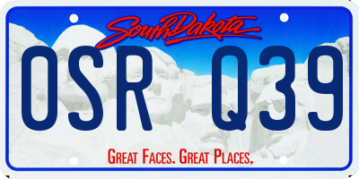 SD license plate 0SRQ39