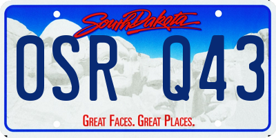 SD license plate 0SRQ43