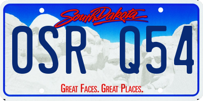 SD license plate 0SRQ54