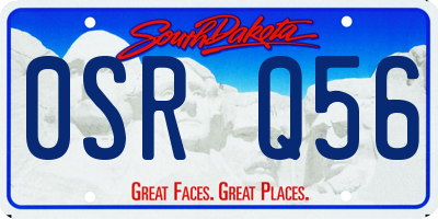 SD license plate 0SRQ56