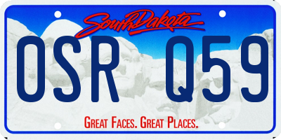 SD license plate 0SRQ59