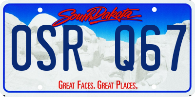 SD license plate 0SRQ67