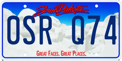 SD license plate 0SRQ74
