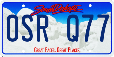 SD license plate 0SRQ77