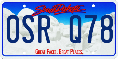 SD license plate 0SRQ78