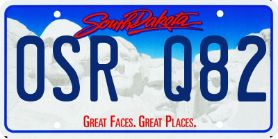 SD license plate 0SRQ82