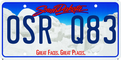 SD license plate 0SRQ83