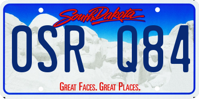 SD license plate 0SRQ84