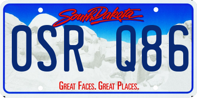 SD license plate 0SRQ86