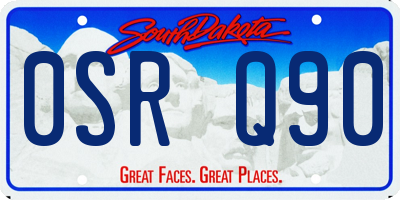 SD license plate 0SRQ90