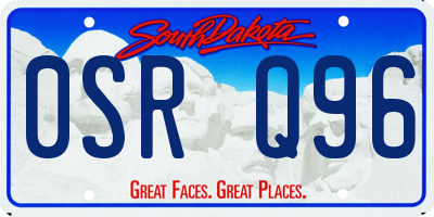SD license plate 0SRQ96