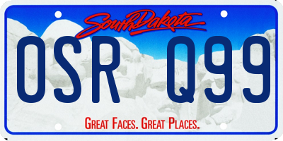 SD license plate 0SRQ99