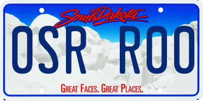 SD license plate 0SRR00
