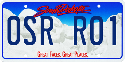 SD license plate 0SRR01