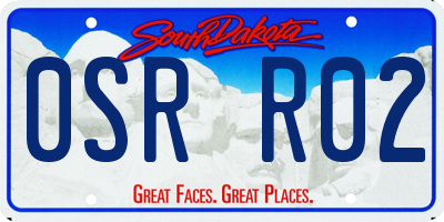 SD license plate 0SRR02