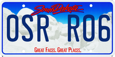 SD license plate 0SRR06