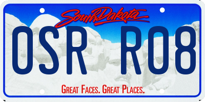 SD license plate 0SRR08