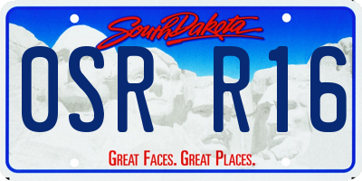 SD license plate 0SRR16