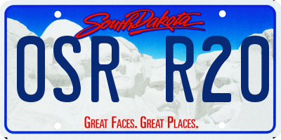 SD license plate 0SRR20