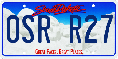 SD license plate 0SRR27