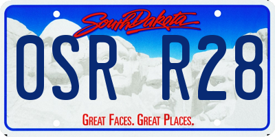 SD license plate 0SRR28